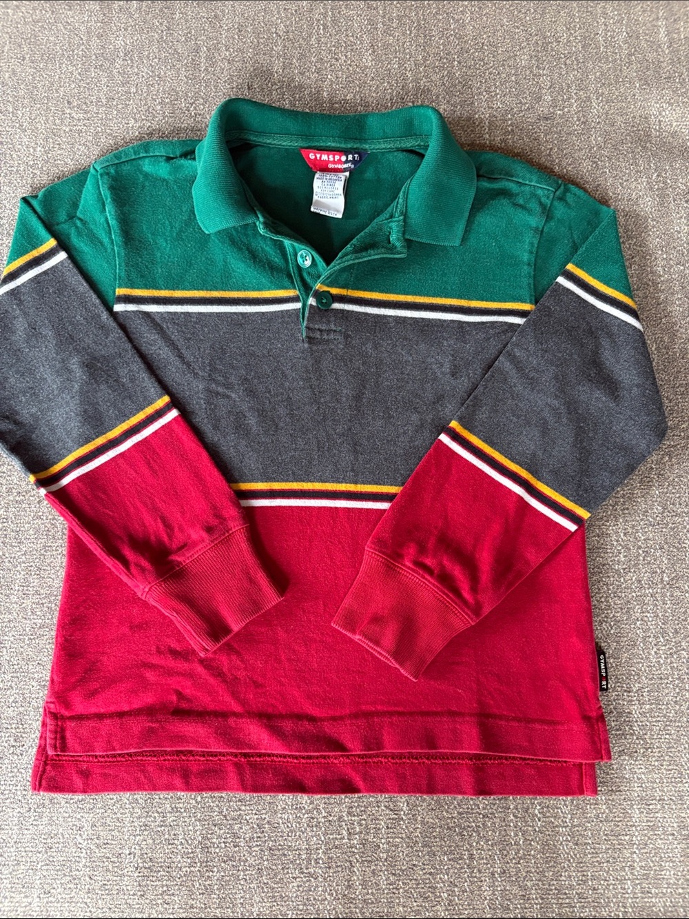 GYMBOREE GYMSPORT Vintage 1998 Long-Sleeve Polo Rugby Shirt Size 5-6 years